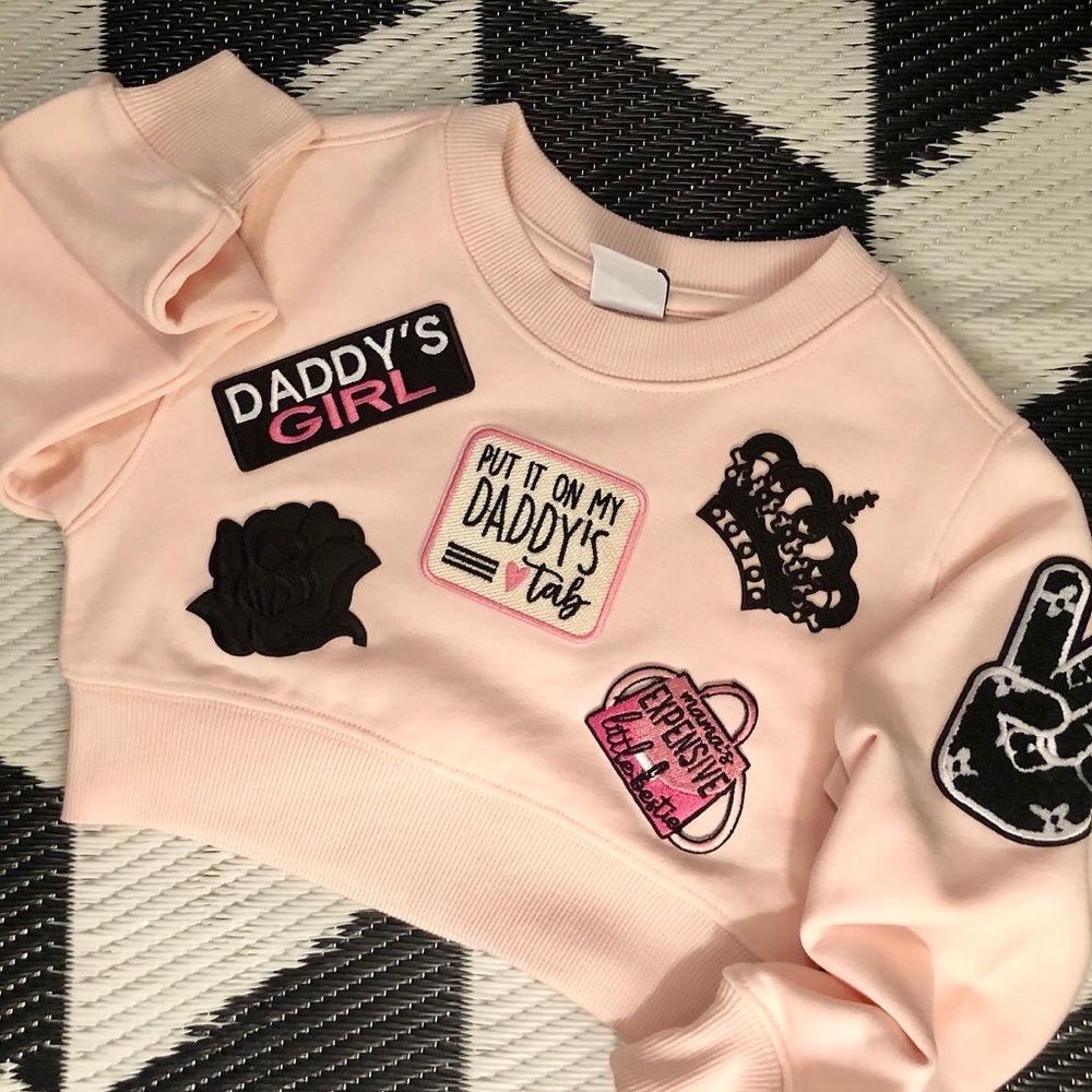 Sweet “Daddy’s Girl” Cropped Crew Neck Designed by Story Patch’d - Personalize!